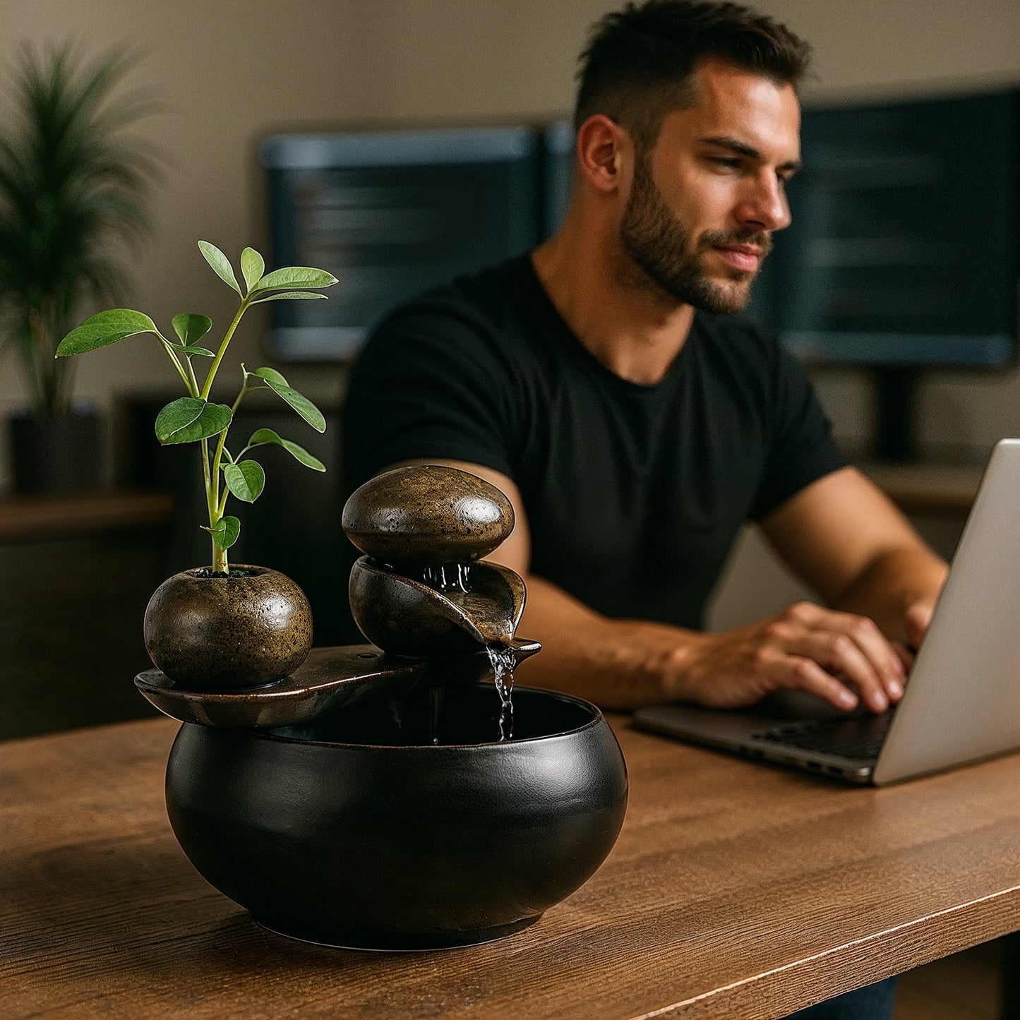 Ceramic Zen Desk Fountain for Calm Focus